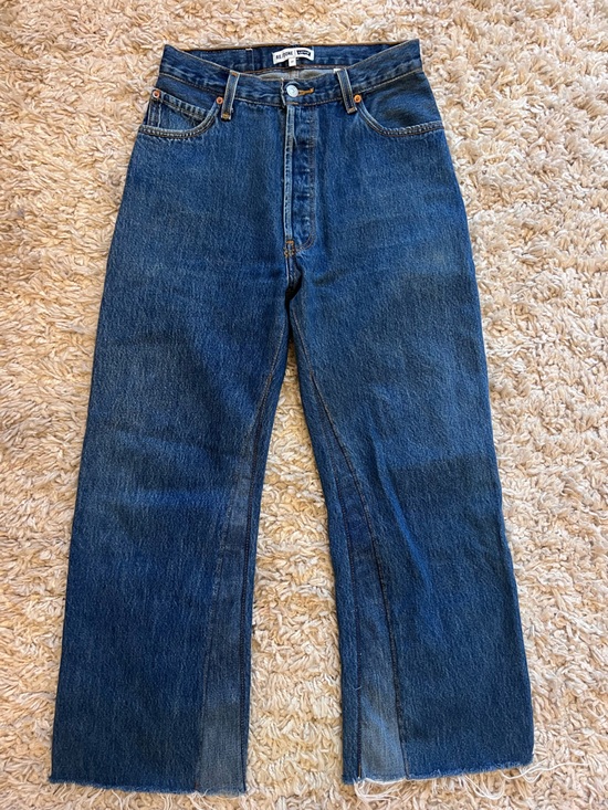 Re/Done Denim - Re/Done Women's Wide-Leg Jeans in Dark Blue Denim